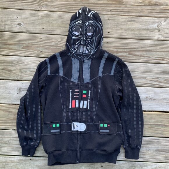 Star Wars Darth Vader Hoodie Full Zip Face Mask Black Youth Kids Size 2XL - Picture 1 of 5